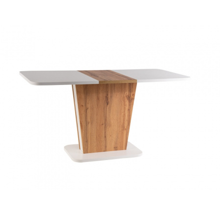 Jídelní stůl CALIPSO, bílý mat/dub wotan