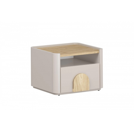 AMILIO NOČNÍ STOLEK 50 1KS - kašmír / olejovaný dub / úchyty světlý dub