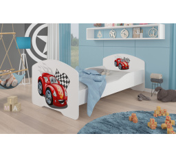 Postel s matrací PEPE CAR ZIGZAG 140x70 Bílá