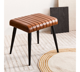 Lavice BRIZO v čalounění z buvolí kůže hnědá 45x37x45 cm 863467