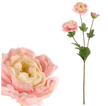 Ranunculus - umělá řezaná květina, světle růžová