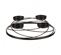 Svícen kovový - adventní, barva černá