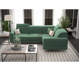 Rohová sedací souprava MALIBU 250X180 cm - tmavá máta , pravá