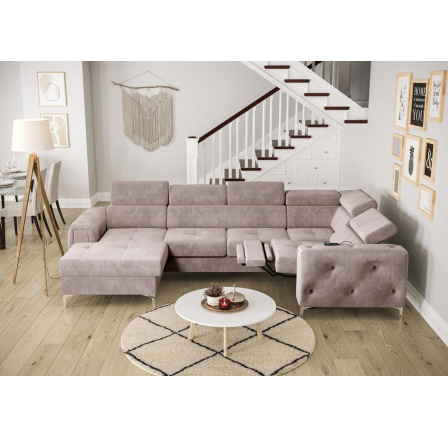 Rohová sedací souprava ORION MAX III , relax s funkcí spaní 165x320x190 cm - fialová , pravá Rohová sedací souprava ORION MAX III , relax s funkcí spaní 165x320x190 cm - fialová , pravá
