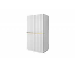 Šatní skříň Nicole 100 cm - bílá matná / zlaté úchytky
