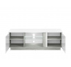 Tv komoda LUMENS 09, Beton/Bílý lesk