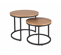 Konferenční stůl AMARO set 2 stolů, Dub/Černá