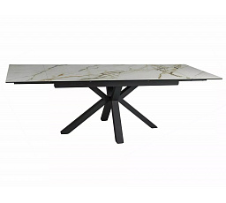 Jídelní stůl COLUMBUS CERAMIC, Amber Bianco/Bílý mat/Černý mat