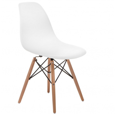 Židle P016W PP bílá, dřevěné nohy