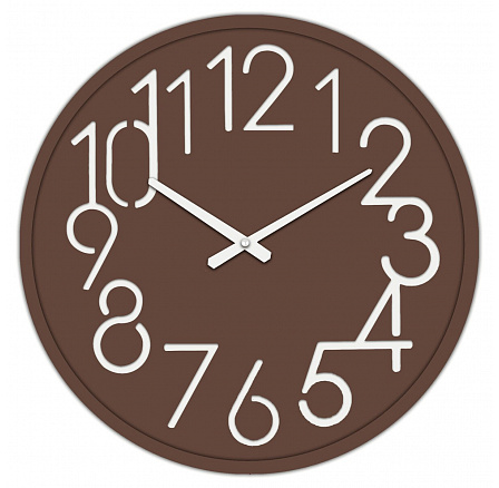 Hodiny nástěnné - pr. 60 cm, MDF, hnědé Hodiny nástěnné - pr. 60 cm, MDF, hnědé