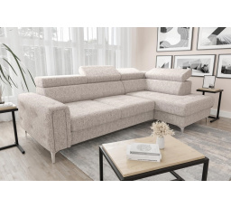 Rohová sedací souprava s funkcí spaní ORION 165x255 - béžová, pravá