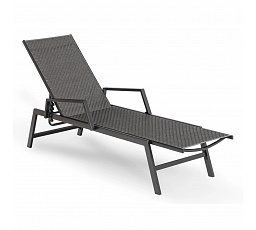 Zahradní lehátko ROULE Technoratan Černý