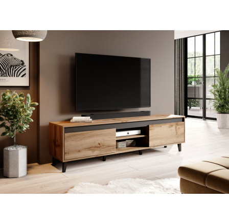 Tv komoda NORD 2, dub wotan/antracit/černá