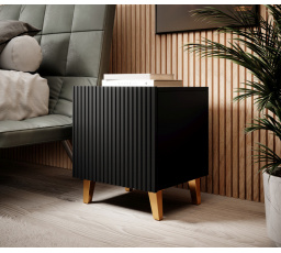 Noční stolek PAFOS, ČERNÝ mat