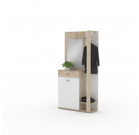 XENA 03 -předsíňová stěna (XR03) dub sonoma /bílá (MD) (K150) XENA 03 -předsíňová stěna (XR03) dub sonoma /bílá (MD) (K150)