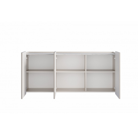 Závěsná komoda Malmi 150 cm - kašmír / crema bianca / černá