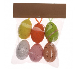 Vajíčka závěsná - polystyren, mix barev, cena za balení (6 ks)