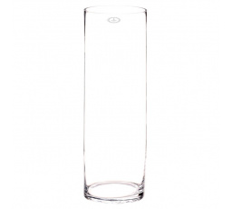 Váza skleněná - tvar válec, výška 50 cm, čirá