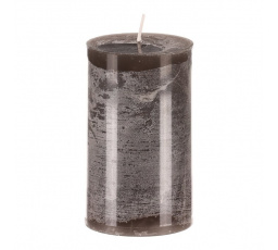 Svíčka sloupcovitá nižší - parafínový vosk, bez vůně, tmavě šedá
