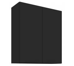 Horní skřínka SIENA - 80 G-90 2F, Černá mat/Černá mat