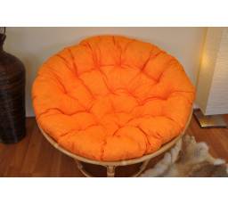 Polstr deluxe na křeslo papasan 110 cm - oranžový melír