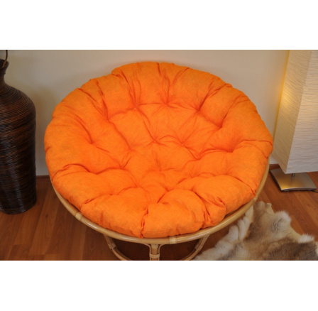 Polstr deluxe na křeslo papasan 110 cm - oranžový melír