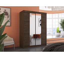 Posuvná skříň se zrcadlem FEVER 150 Choco+Choco