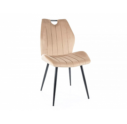 Jídelní židle ARCO VELVET, béžový Bluvel 28/černý mat