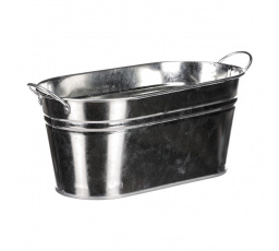 Obal na květiny - truhlík, zinkový, stříbrná barva.