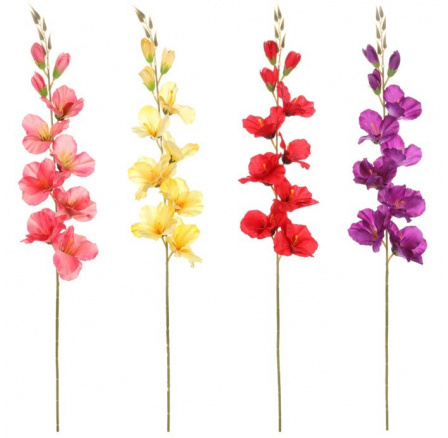 Gladiola - umělá řezaná, mix 4 barev, cena za 1 ks