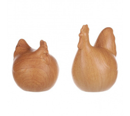 Slepice s kohoutem - keramika, dřevěný styl. Cena za 1ks.