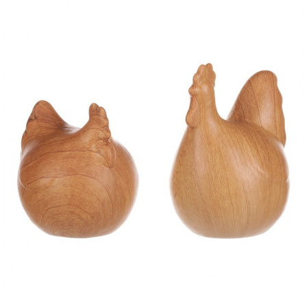 Slepice s kohoutem - keramika, dřevěný styl. Cena za 1ks.