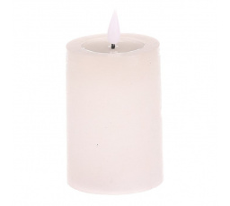 Svíčka široká, sloupcovitá - parafín, LED osvětl. a časovač, bílá
