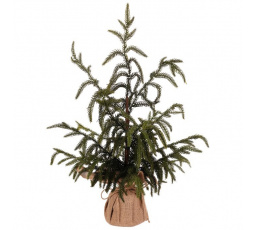 Stromek v jutovém obalu - umělý, zelený