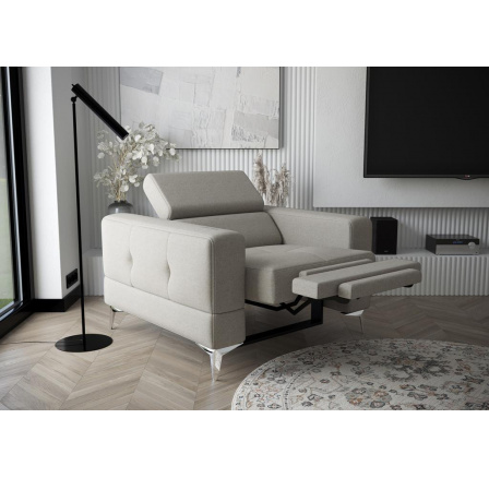 Křeslo TOSCANIA , relax - šedá