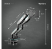 Dvojitý držák na monitory 49 palců, šedo-černý RGB X-Arm Dual