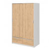 Šatní skříň LINCOLN 2D2S, Bílá/Jackson hickory