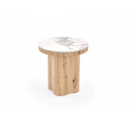 MAGNUM S stolek, bílý mramor / přírodní (2p=1ks)