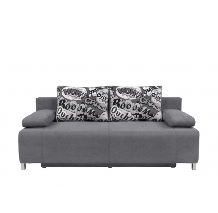 Pohovka KINGA III LUX 3DL, Print graffiti 041300390/soro 93 grey, prošití 2680 Pohovka KINGA III LUX 3DL, Print graffiti 041300390/soro 93 grey, prošití 2680