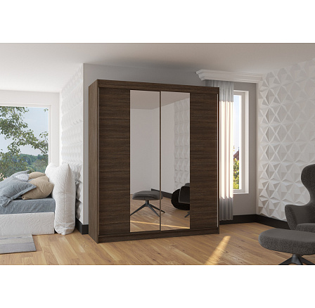 Posuvná skříň se zrcadlem BALANCE 180 Choco+Choco