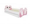 Postel s matrací a šuplíkem BEAR PINK 140x70 Růžová