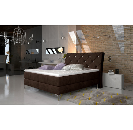 Čalouněná postel - boxspring ADEL, Kronos 06, 140x200 cm