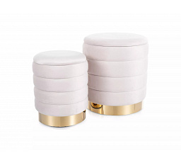 Taburet BRITTA, Světle béžová Velvet