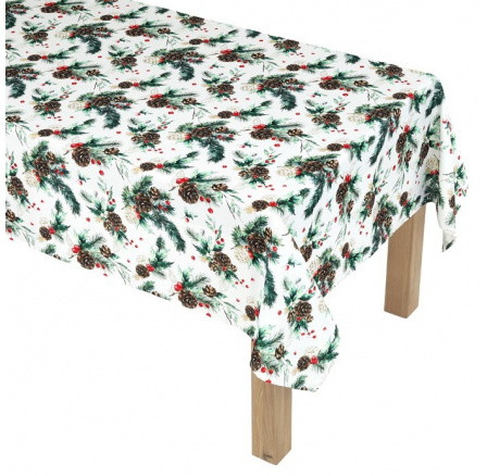 Ubrus - jehličí, šišky a bobule, 100% polyester, 130 x 160 cm Ubrus - jehličí, šišky a bobule, 100% polyester, 130 x 160 cm