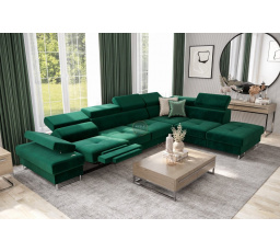 Rohová sedací souprava GALAXY , relax s funkcí spaní 225X350 cm - volitelný odstín - pravá