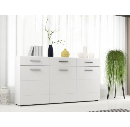 Komoda Elodie bílá/bílý lesk