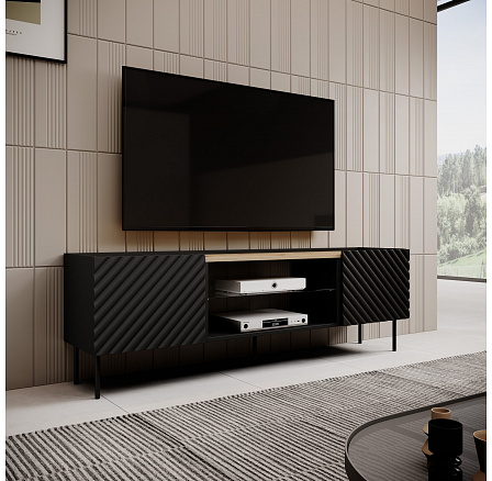 TV komoda ONDA EF, černá / dub artisan TV komoda ONDA EF, černá / dub artisan