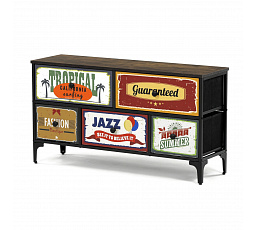 Komoda 103x30x56cm, mdf, vícebarevná, AUK-W2103 BK