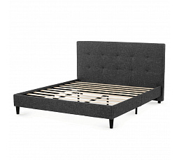 Dvoulůžková postel, látka, šedá, BED-M180 GREY2