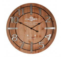 Hodiny nástěnné - hnědé, arabské číslice, MDF, 68 cm